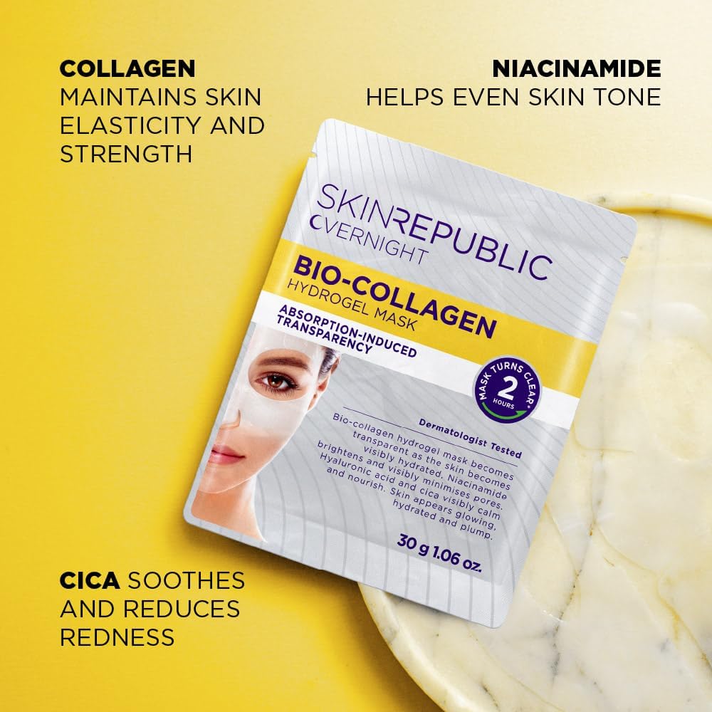 Transform Your Skin Overnight with Our Bio-Collagen Hydrogel Mask | Korean Anti-Aging Miracle for Hydration, Elasticity & Radiance | Clinically Tested for All Skin Types | 30G