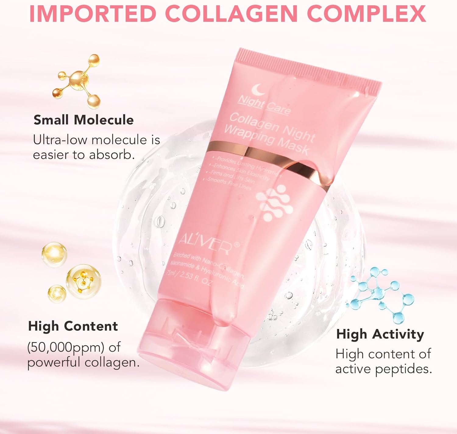 Revitalize Your Skin Overnight with Our Collagen Night Wrapping Mask - Deep Hydration, Firmness & Youthful Glow - 75ml (Brush Included)