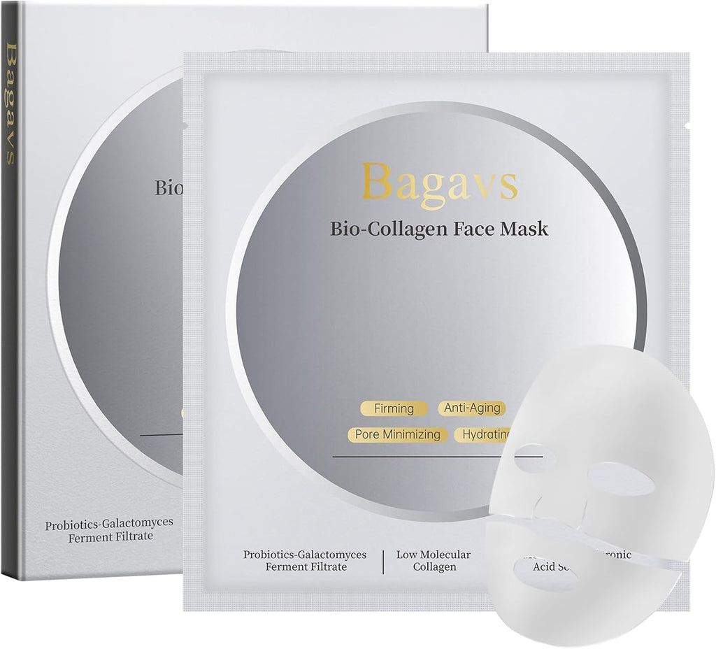 Revitalize Your Skin Overnight with Bio Collagen Face Mask - Hydrating, Anti-Aging Treatment (Pack of 4)