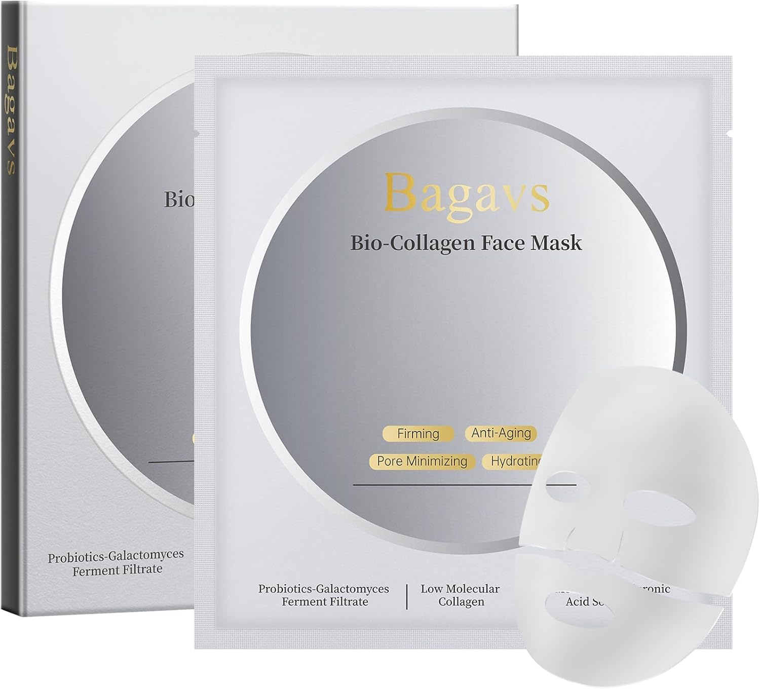 Revitalize Your Skin Overnight with Bio Collagen Face Mask - Hydrating, Anti-Aging Treatment (Pack of 4)