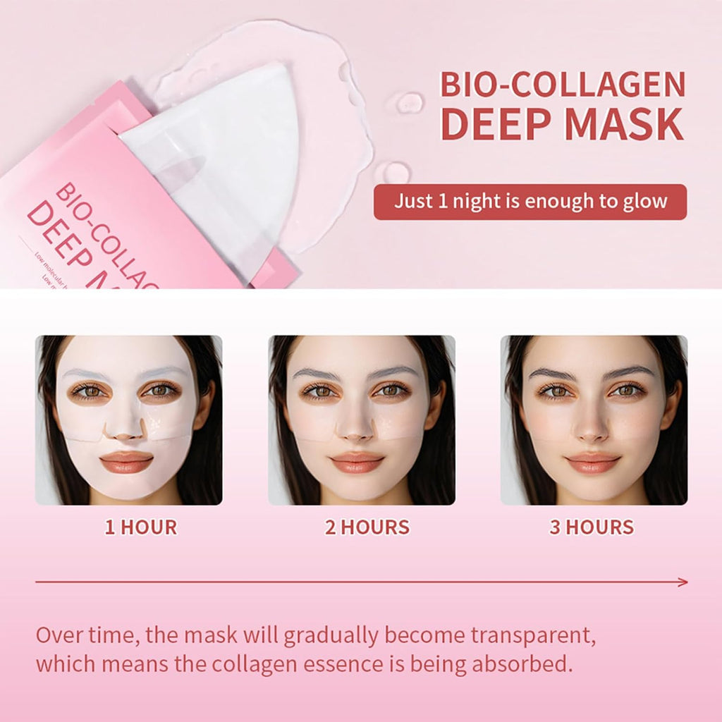 Ultimate Collagen Face Mask Set - 7PCS for Deep Hydration & Skin Elasticity - Peel Off Masks, Collagen Jelly Cream & Overnight Treatment - Korean Beauty Essentials for Firming Skin