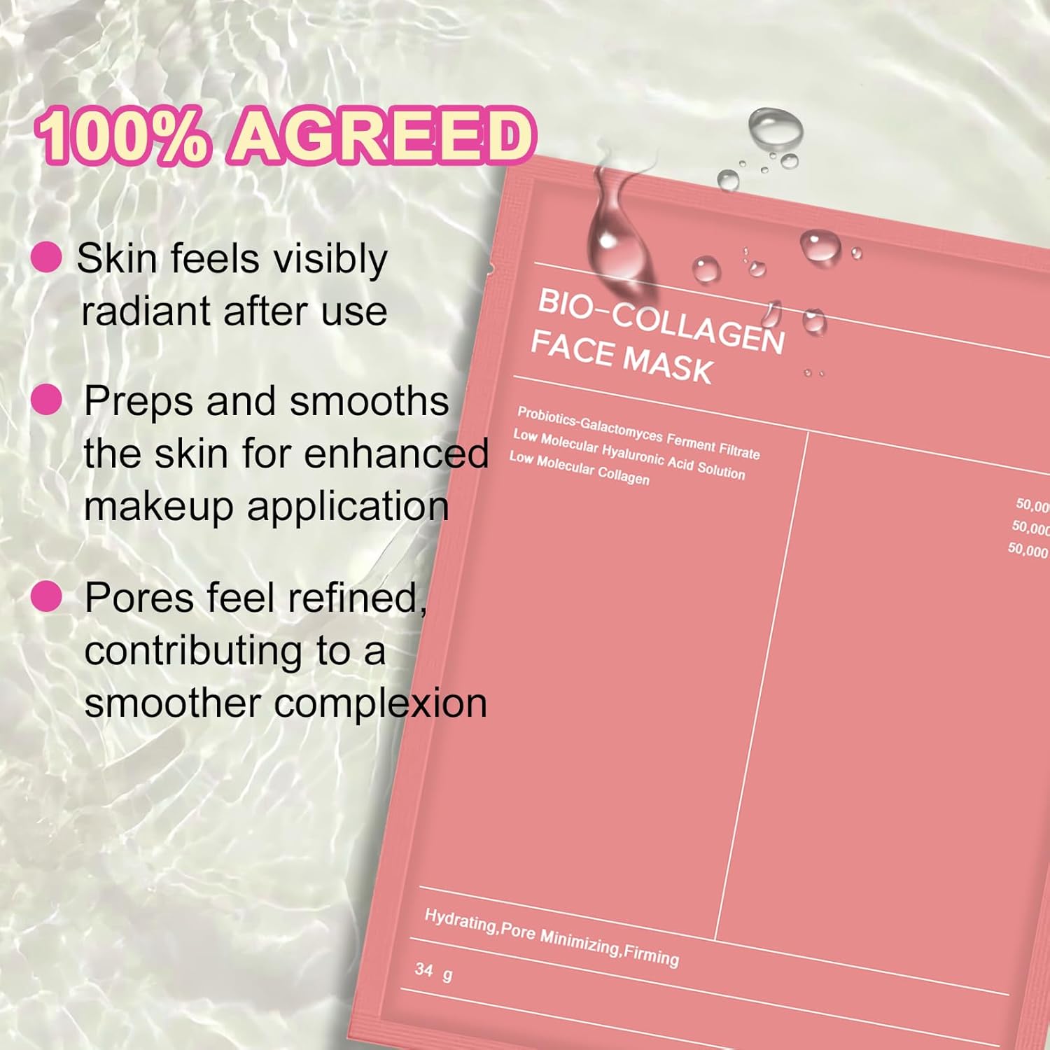 Revitalize Your Skin Overnight with Bio Collagen Hydrogel Mask - 5 Pack for Radiant, Youthful Glow