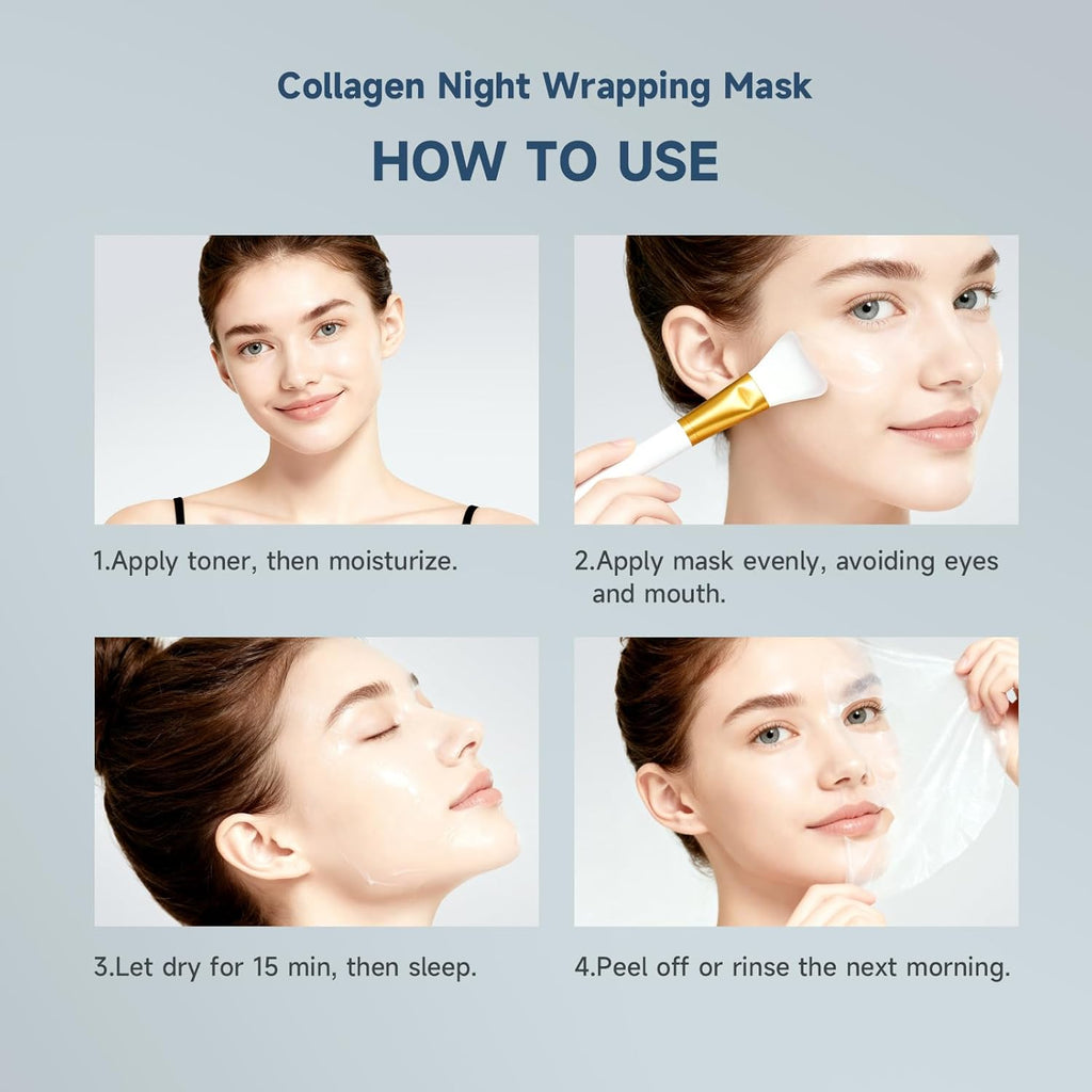 Revitalize Your Skin Overnight with Our Collagen Night Wrapping Mask - Peel-Off Gel for Youthful, Hydrated Skin (75ml)