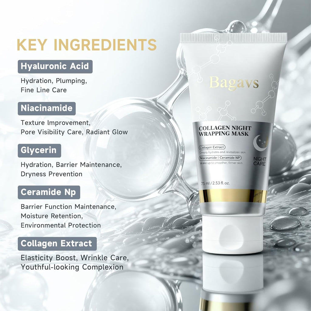 Revitalize Your Skin Overnight with Our Collagen Night Wrapping Mask - Peel-Off Gel for Youthful, Hydrated Skin (75ml)