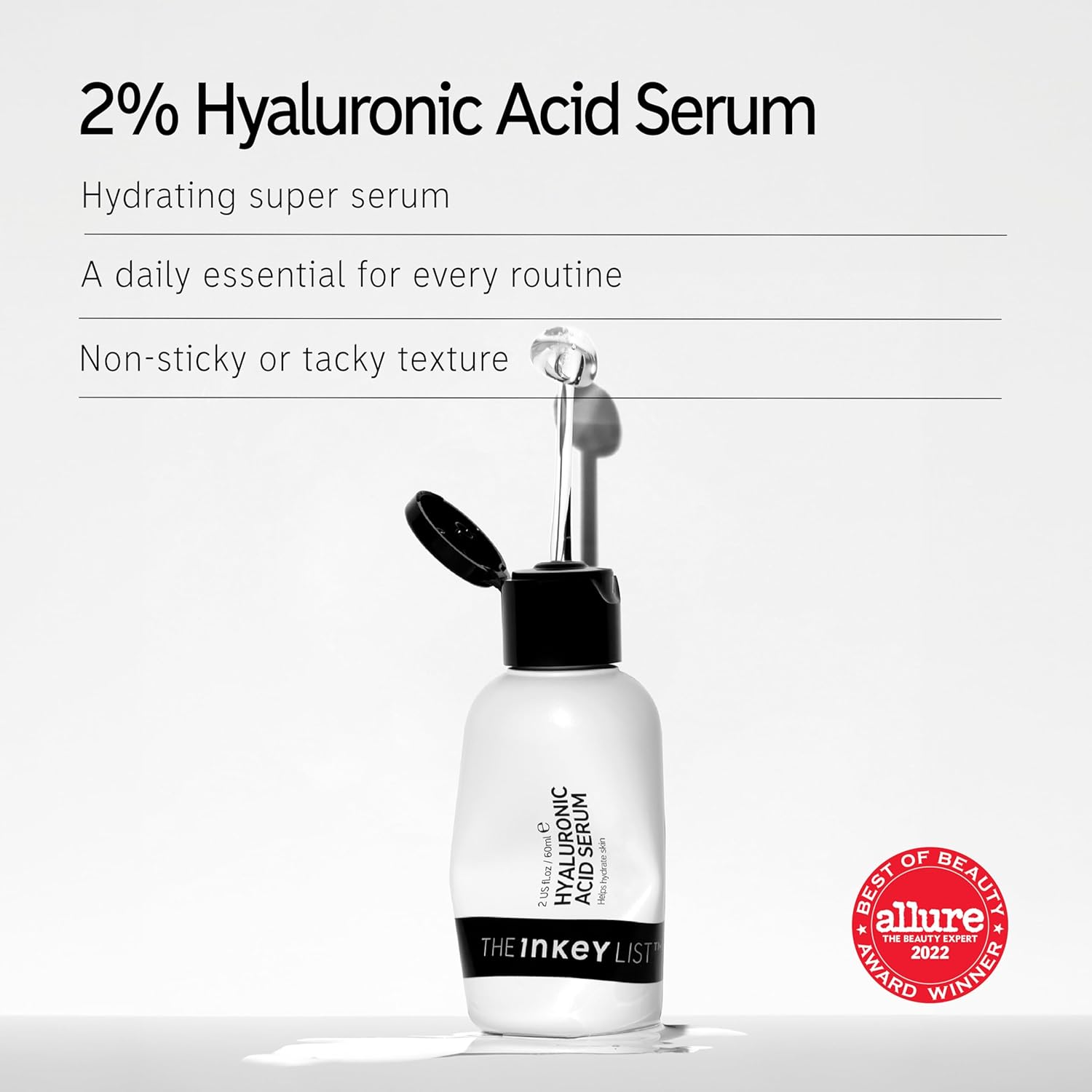 2% Hyaluronic Acid Face Serum - Ultimate Hydration for All Skin Types, Vegan-Friendly, 60ml