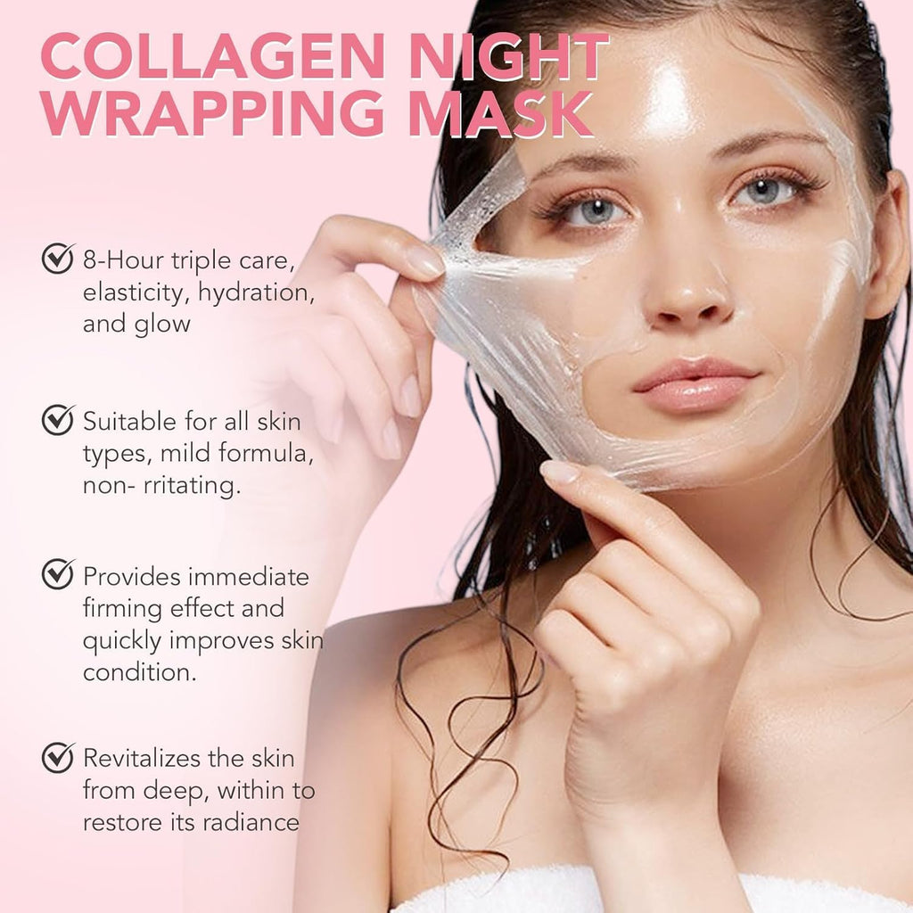Revitalize Your Skin Overnight with Our Collagen Night Wrapping Mask - Achieve Deep Hydration, Reduced Dullness, and a Glowing Complexion