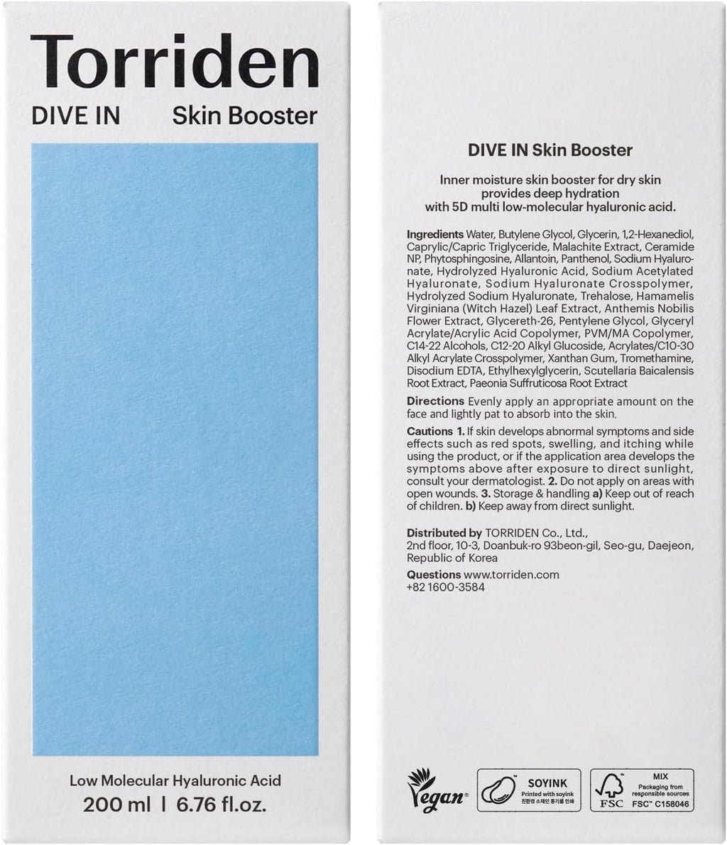 Revitalize Your Skin with Torriden Dive-In Low Molecule Hyaluronic Acid Skin Booster - 200ml