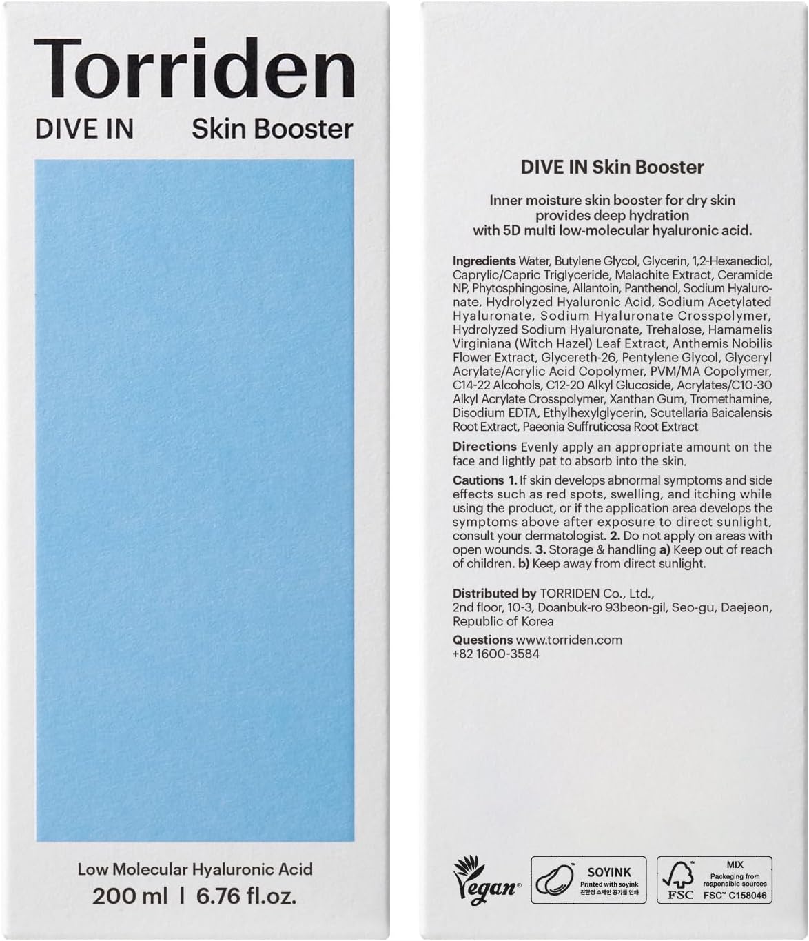 Revitalize Your Skin with Torriden Dive-In Low Molecule Hyaluronic Acid Skin Booster - 200ml