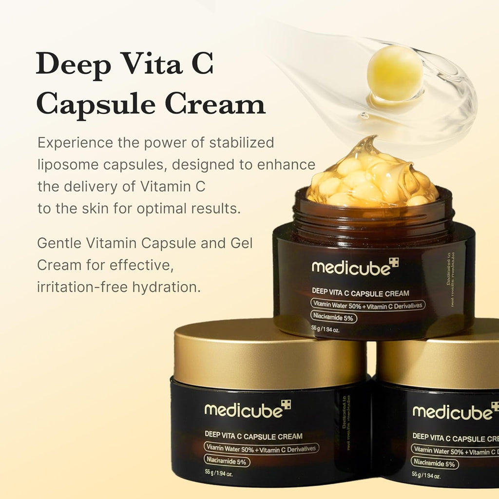 Revitalize Your Skin with Deep Vitamin C Golden Capsule Face Moisturizer - Powerful Liposome Capsules for Wrinkle Reduction and Radiant Glow - Korean Skincare Wonder in a 1.94 Oz Transparent Gel