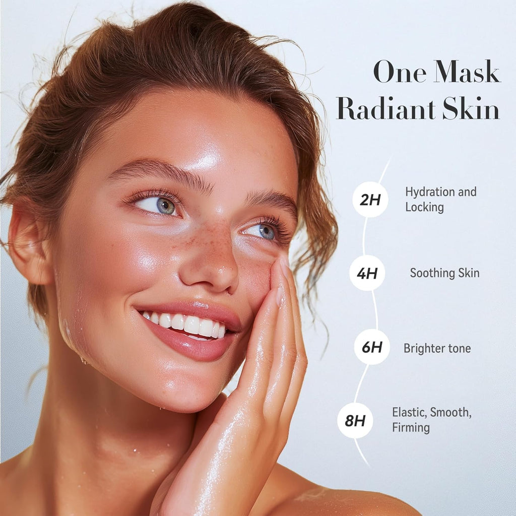 Revitalize Your Skin Overnight with Bio Collagen Face Mask - Hydrating, Anti-Aging Treatment (Pack of 4)