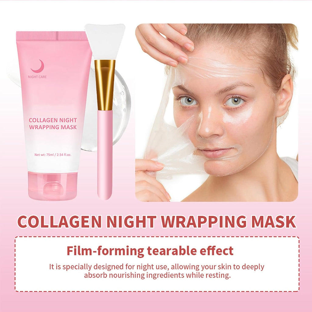 Ultimate Collagen Face Mask Set - 7PCS for Deep Hydration & Skin Elasticity - Peel Off Masks, Collagen Jelly Cream & Overnight Treatment - Korean Beauty Essentials for Firming Skin